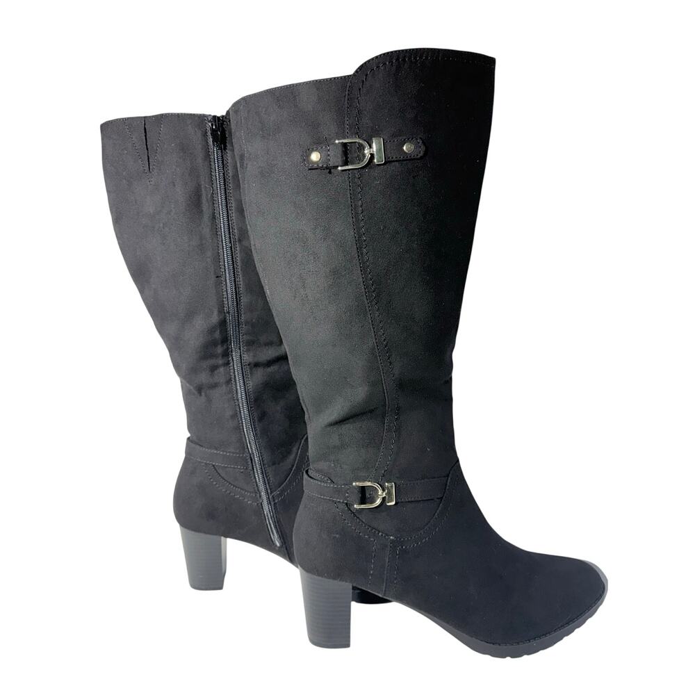 Karen Scott Laylah Black Faux Leather Knee-High Boots, Women's Size 11 M - Picture 3 of 10